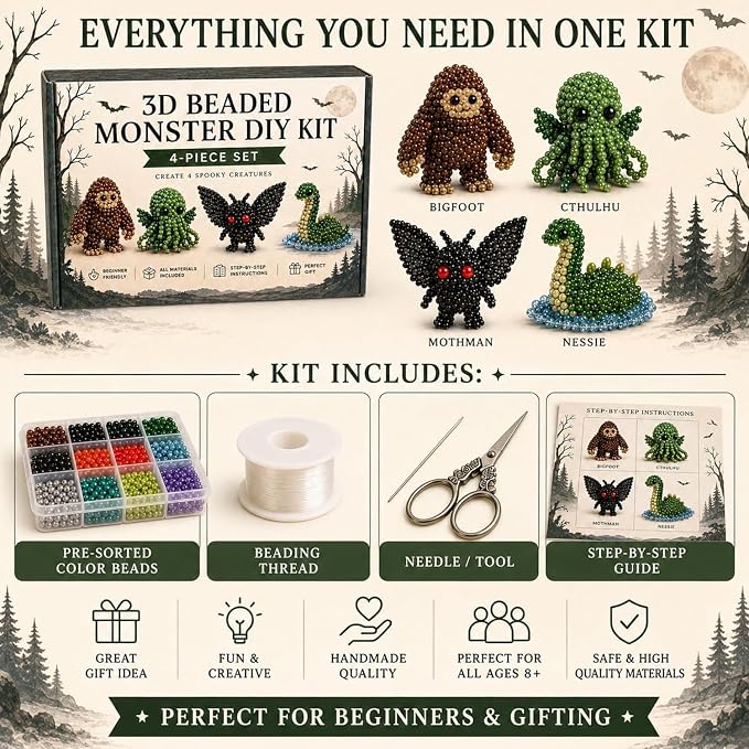 YADUO Tiny 3D Beaded Animal DIY Kit, Easy DIY Beading Embroidery Kit - Image 2