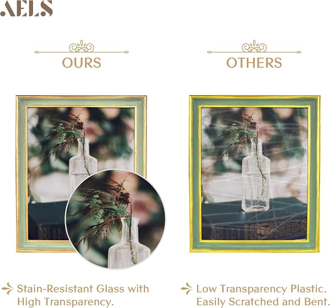 AELS 8x10 Inch Vintage Picture Frame, Elegant Antique Photo Frames - Image 3