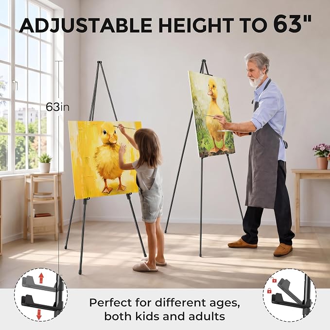 Nicpro Art Folding Easels for Display, 6 Pack 63 Inches Metal Floor Easel Stand - Image 6