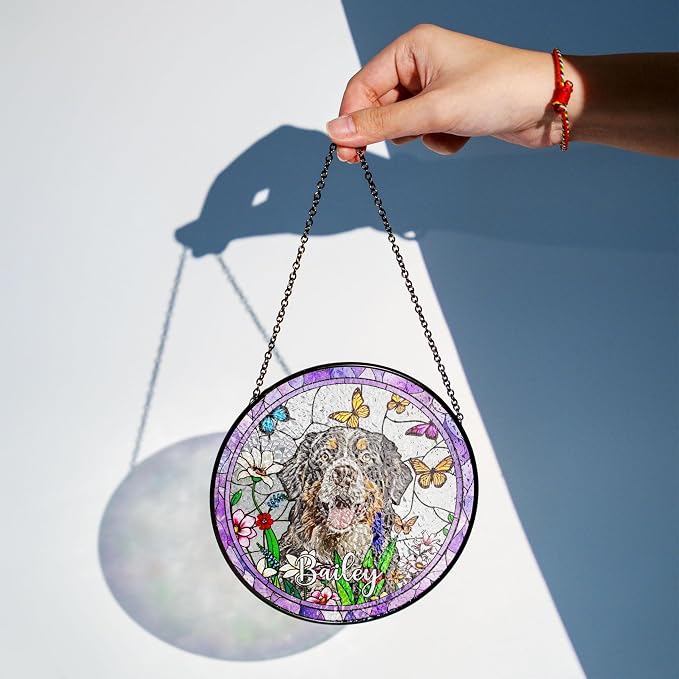 LOVELYPOD Custom Dog Stain Glass Sun Catcher, Pet Portrait Hanging Gifts - Image 5