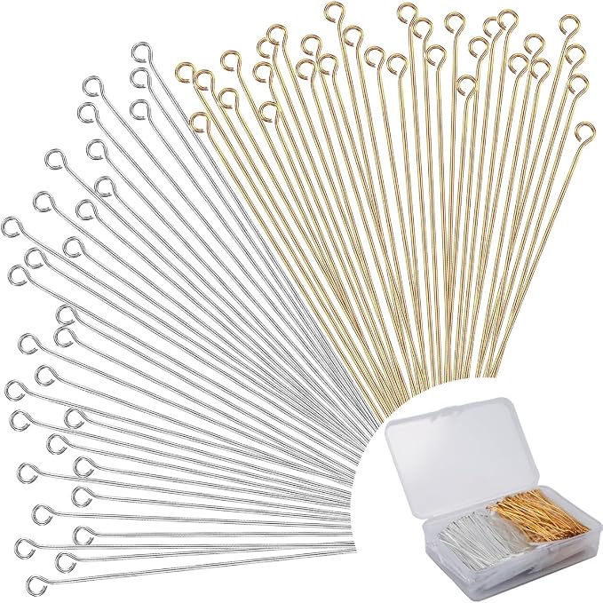 600 Pieces 2 Inch Eye Pins for Jewelry Making DIY, Straight Pins Jewelry Making by BOYIVI