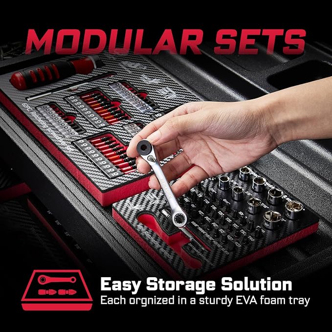 37Pieces Impact Screwdriver Bit & Socket Set with Mini Ratcheting Wrench, 30Pcs Impact S2 Screwdriver Bits, 5Pcs Sockets and 2-In-1 Bit Extension Holder Repair Tools
