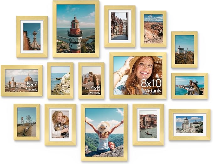 Vittanly 15 Pack Picture Frames Collage Wall Decor by Vittanly