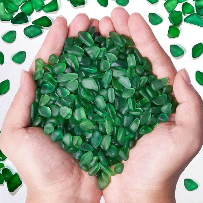 QEQEKAKA Sea Glass Stones for Crafts About 0.5LB Glass Pebbles Gemstones Bulk by QEQEKAKA