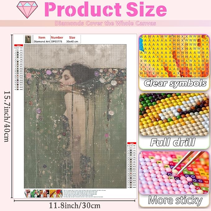 WUDWL Diamond Art Kits for Adults Beginner, DIY Girl Diamond Painting Kits 5D - Image 4