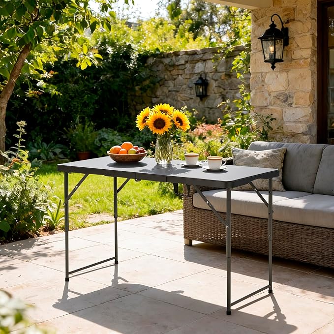 FDW 4FT Folding Table Half Portable Foldable Table Picnic Table - Image 8