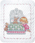 Tobin Bedtime Prayer Girl Quilt Stamped Cross Stitch Kit, 36 by 43-Inch by Design+Works+Crafts