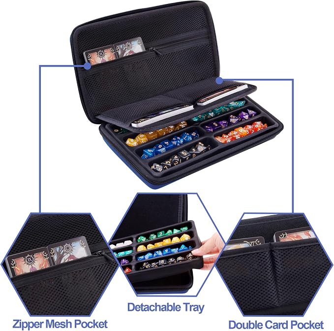 SIQUK Dice Case DND Dice Box Dice Storage Case Dice Organizer Holder - Image 2
