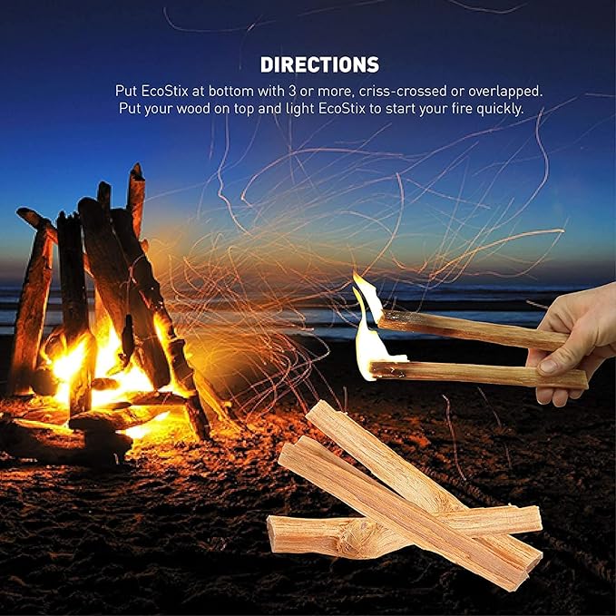 EasyGoProducts Eco-Stix Fatwood Fire Starter Kindling Firewood Sticks 100% Organic Firestarter for Wood Stoves, Fireplaces, Campfires, Bonfires - 05 Pounds