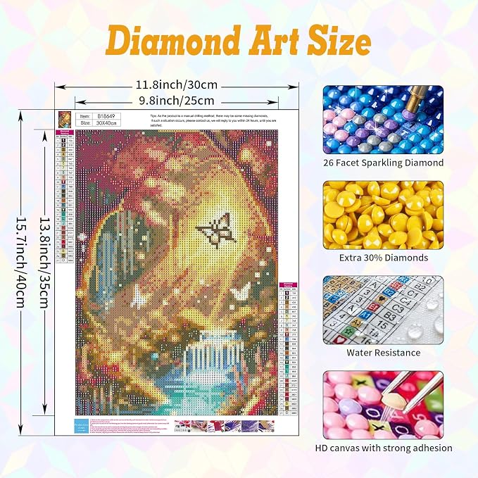 Landscape Diamond Art Kits for Adults Beginners 12x16 in, DIY Craft Gift | - Image 3