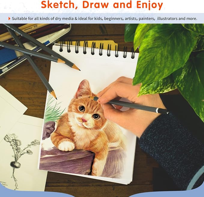 FIXSMITH 5.5"X8.5" Sketch Book | 160 Sheets | 2 Pack Sketchbooks | Top Spiral - Image 7