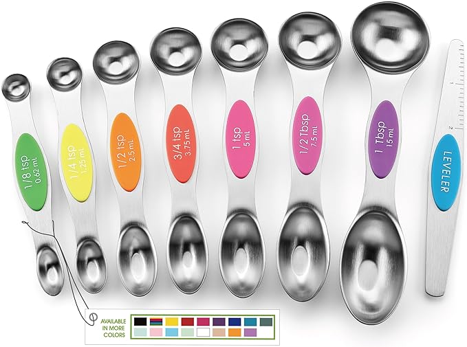 Spring Chef Stainless Steel Magnetic Measuring Spoons Set of 8 by SpringChef