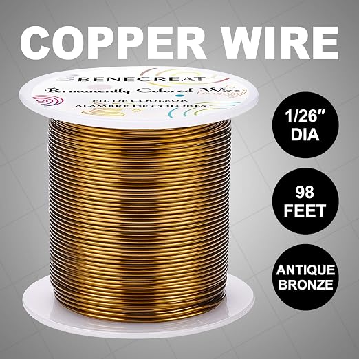 BENECREAT 18 Gauge 32 Yards Jewelry Beading Wire Tarnish Resistant Copper Wire - Image 5
