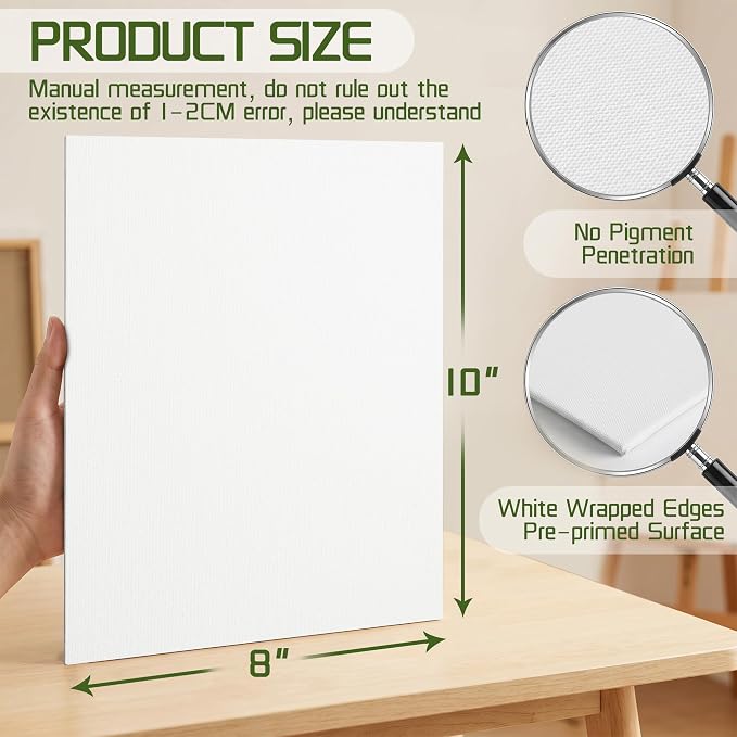 8x10 Canvas Boards for Painting, Primed Cotton Panels, 5 Pack | Pre-Primed - Image 5
