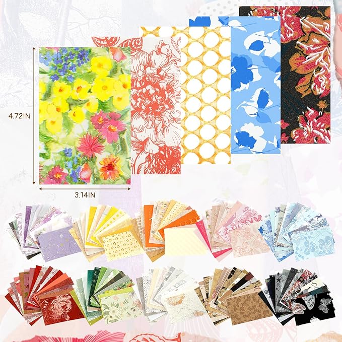 Floral Scrapbook Paper Set, 160 Sheets, 10 Color Themes, Textured Paper and - Image 2