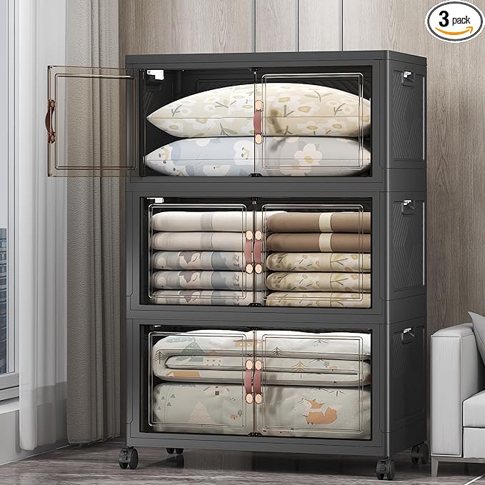 UAMFURI Stackable Storage Bins, 525QT Collapsible Drawers by UAMFURIDirect