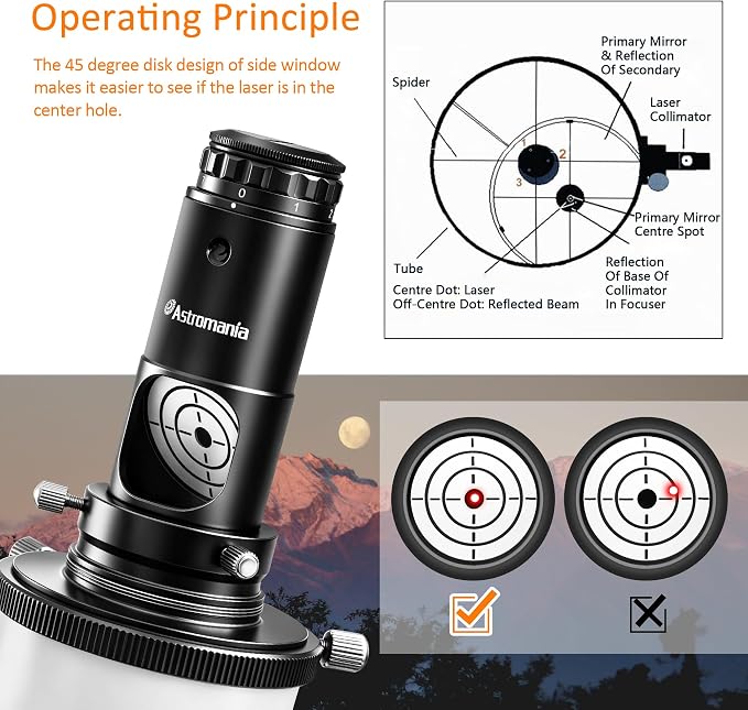 Astromania Laser Collimator for Newtonian Dobsonian Marca Telescopes, Telescope - Image 5