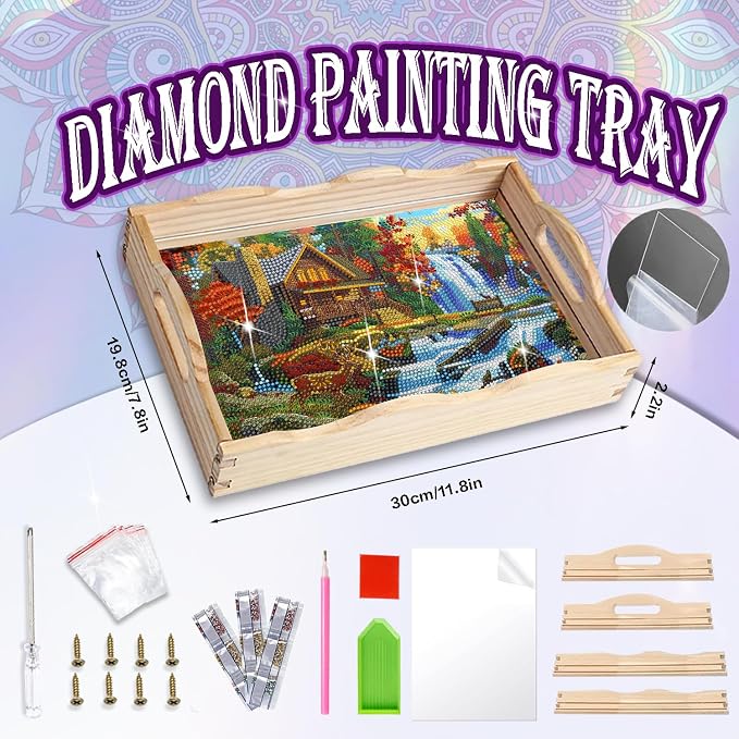 EWJRNSF Diamond Art Kits for Adults Wooden Serving Trays - Image 2