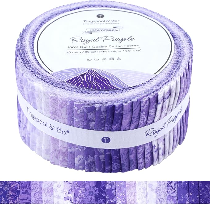 Tinyspool & Co.'s Twirlie Roll 40 Precut Quilting Fabric Strips by TinyspoolCo