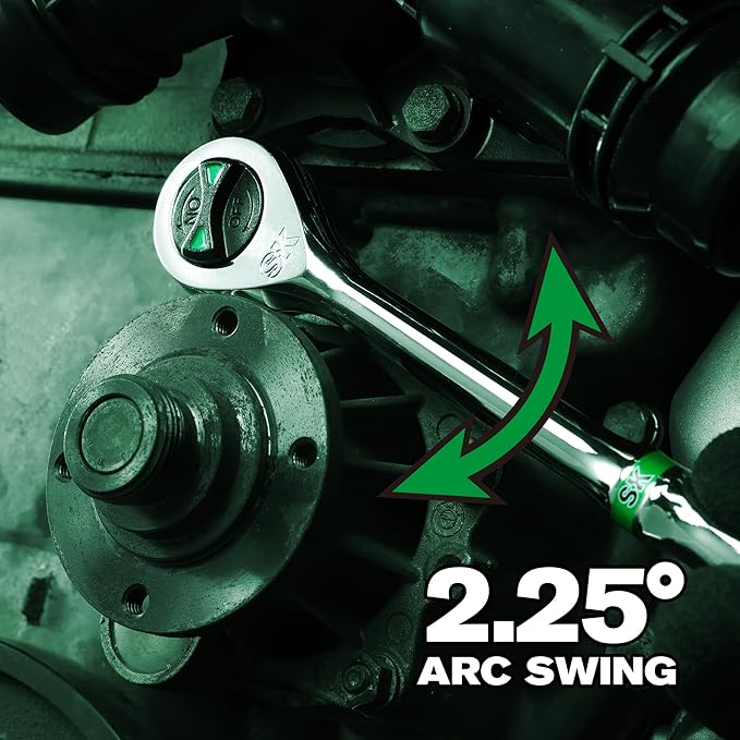 SK 3/8" Drive Ratchet Handle, 160-Position 2 Pawl Ratchet, Premium CR-V Construction, with Contoured Handle