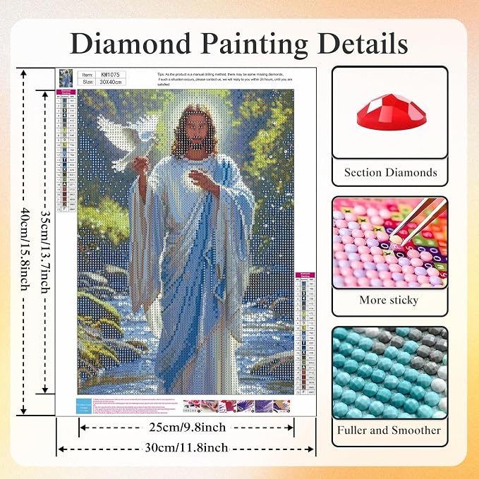 CHWGLFGG Jesus White Dove Diamond Painting Kit - Image 6