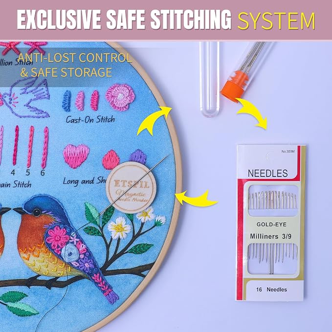 ETSPIL Beginner Embroidery Kit for Adults, Full-Color Print, 4K Video | - Image 8