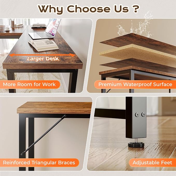 Huuger 63 Inch L Shaped Desk - Image 7