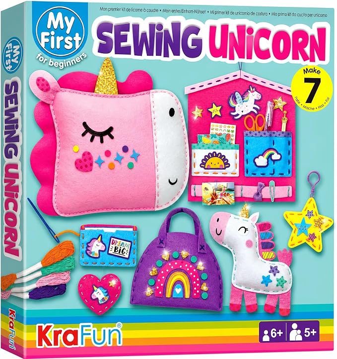 KRAFUN Unicorn Beginner Sewing Kit by FunCreativeArtsCraftKits