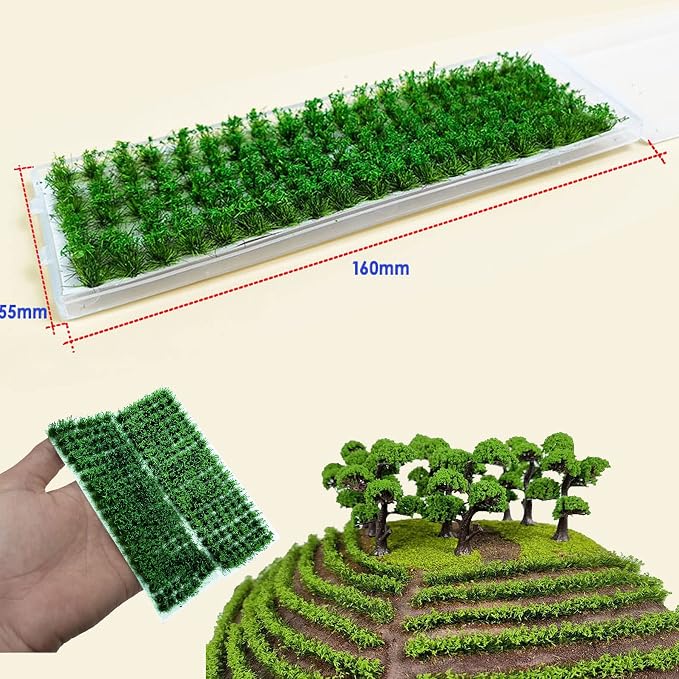 Woohome 280 PCS Static Grass Tuft Tea Model Grass Tufts 2 Color Artificial - Image 4