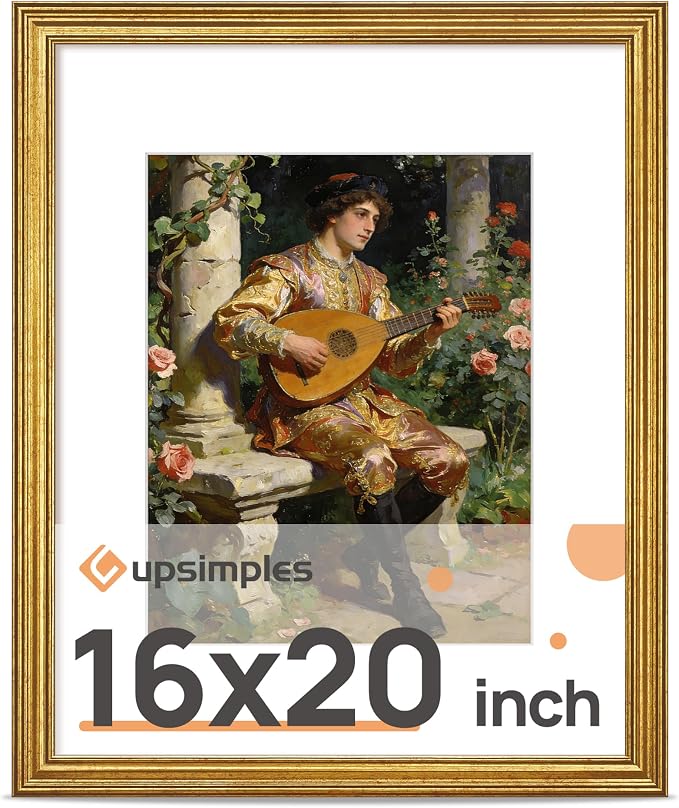 upsimples Vintage 16x20 Frames, Antique Gold Frames Display 11x14 by upsimples