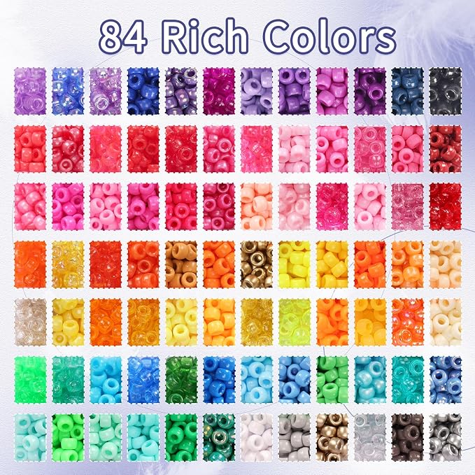 QUEFE 4900pcs Pony Beads Kandi Bracelet Kit, Friendship Bracelet Making Kit - Image 3