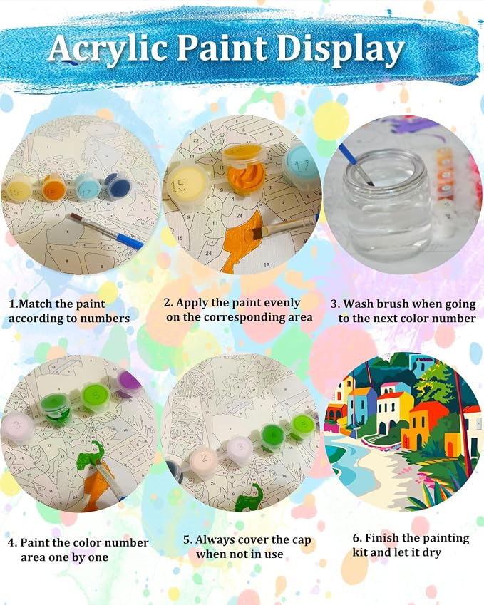 TOCARE Stained Glass Paint by Numbers Kit - Image 7