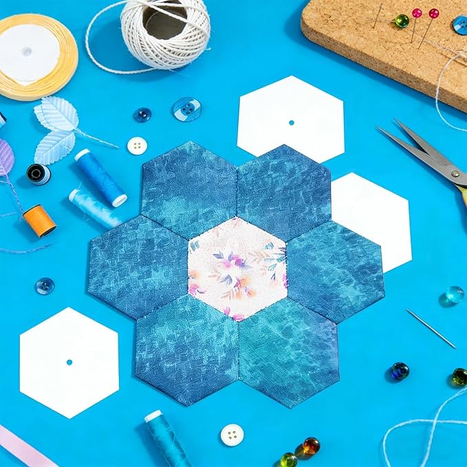 300 PCS 2" White Hexagon Piecing Paper Templates, Quilting Templates Accessories - Image 7