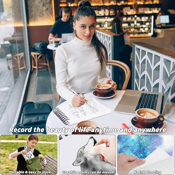 10 Pack 400 Sheets Heavyweight Sketchbook 9 x 12 in 200GSM Very Thick Mixed - Image 5
