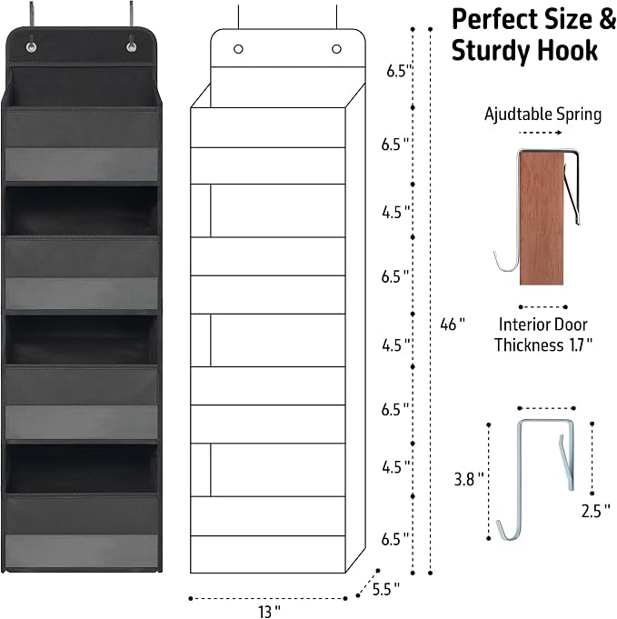 TYMENSH Black Over Door Organizer - Image 3