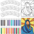 Remerry 16 Pcs DIY Jesus Suncatcher Vbs Faux Stained Glass Faith Based by Remerry