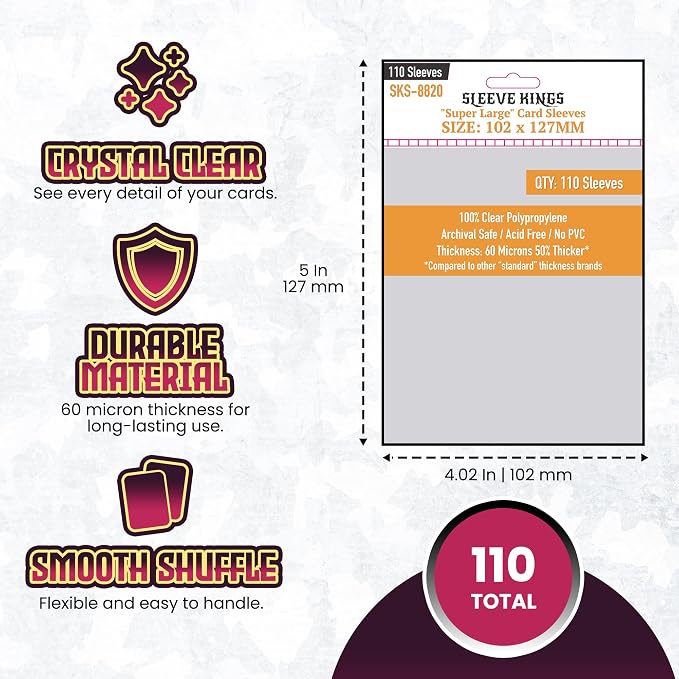 Sleeve Kings Standard Card Sleeves – 110 Count, XL Size, Compatible - Image 4