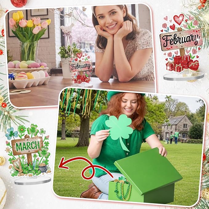 YooNotee 12 Sets Interchangeable Seasonal Diamond Art Tabletop Decorations - Image 6