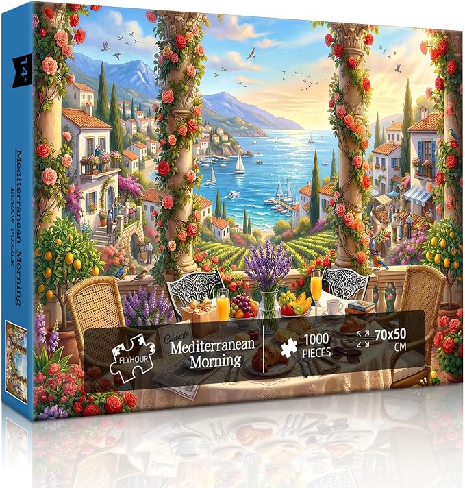 Mediterranean Morning Puzzles for Adults 1000 Pieces, Challenging Jigsaw - Image 4