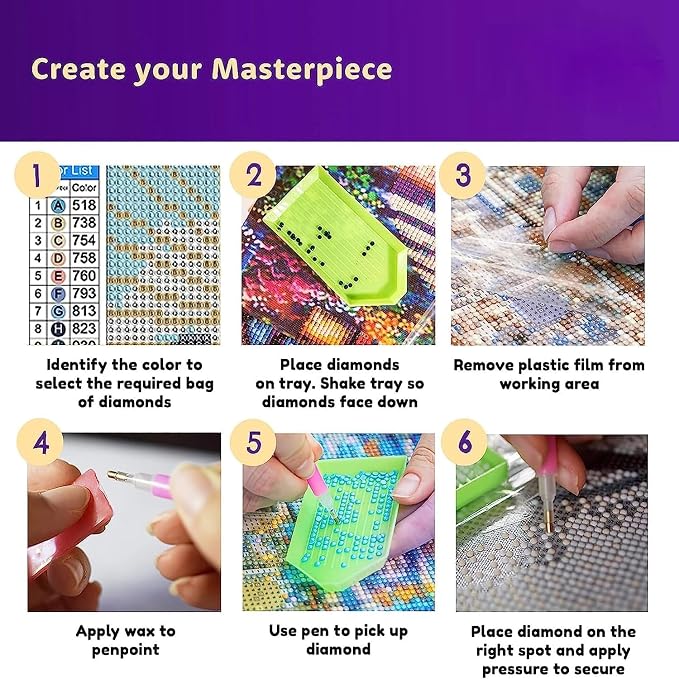 Leatrice 6PCS Van Gogh Landscape Diamond Art Kits - Image 5