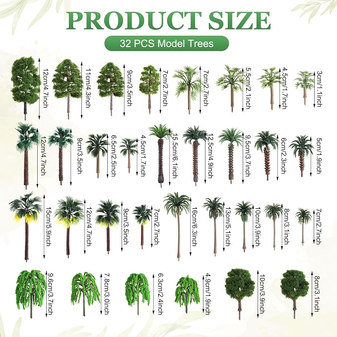 Thiccywoov 40 Pcs Diorama Supplies Kit Include 32 Rainforest Miniature Trees - Image 2