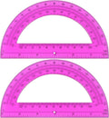 Plastic Protractor Math Protractors 180 Degrees for Geometry Classroom Student School Office Supplies, 6 Inch, Pack of 2 (Purple)