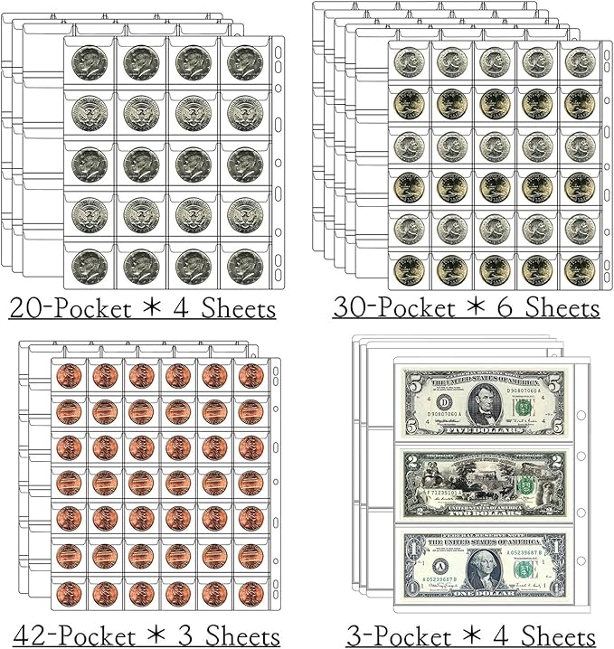 Ettonsun 398-Pocket Coin Collection Book, Coin Collection Supplies, Coin - Image 3