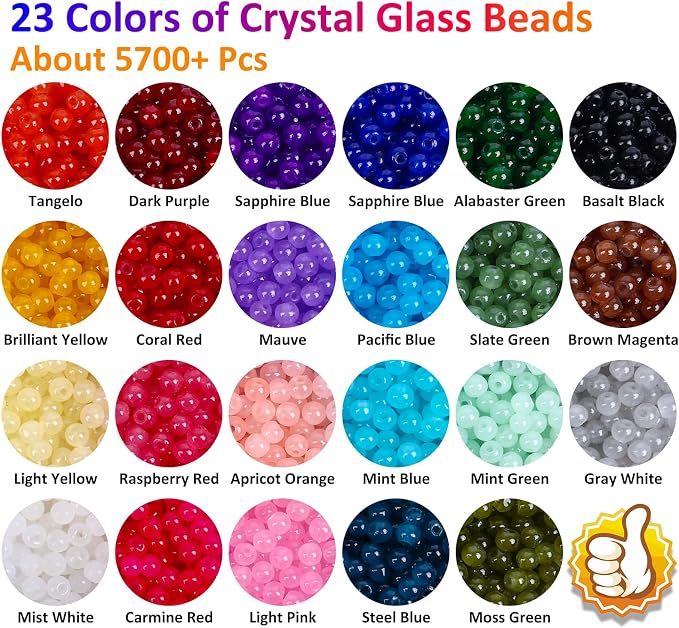 XSEINO 5700PCS 4mm Round Glass Beads - Image 3