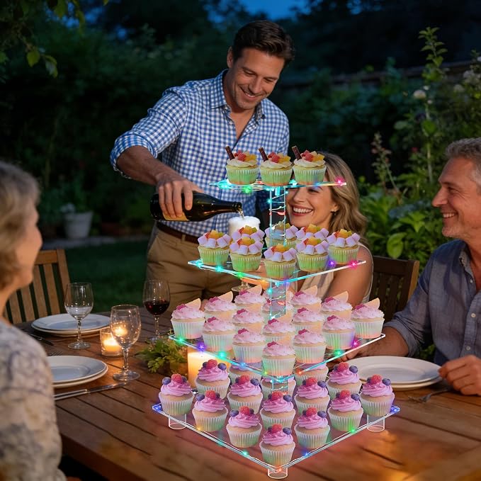 YestBuy 4-Tier Acrylic Cupcake Stand - Image 3