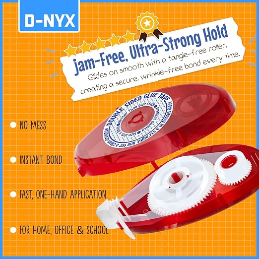 D-NYX 4 Pack Double Sided Tape Roller, Glue Tape Roller - Image 7