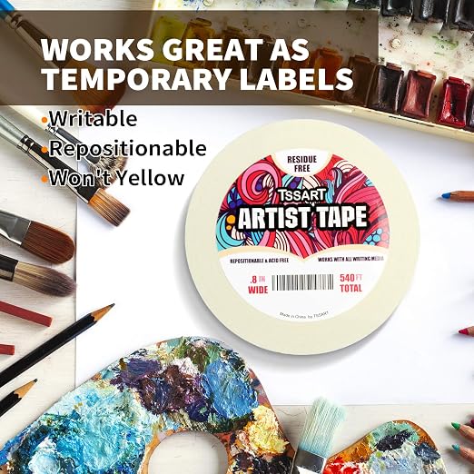 3 Pack White Artist Tape - Image 4