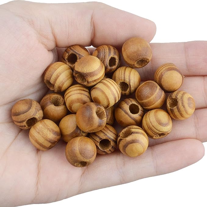 Natural Wooden Beads, 200 Pieces - 12mm Round - Image 6