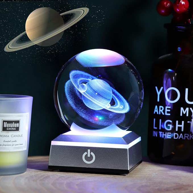 Ornalrist 3D Saturn Crystal Ball, Outer Space Planet Lamp - Image 7