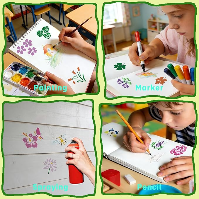 72 Pcs Butterfly Flower Stencils - Image 3